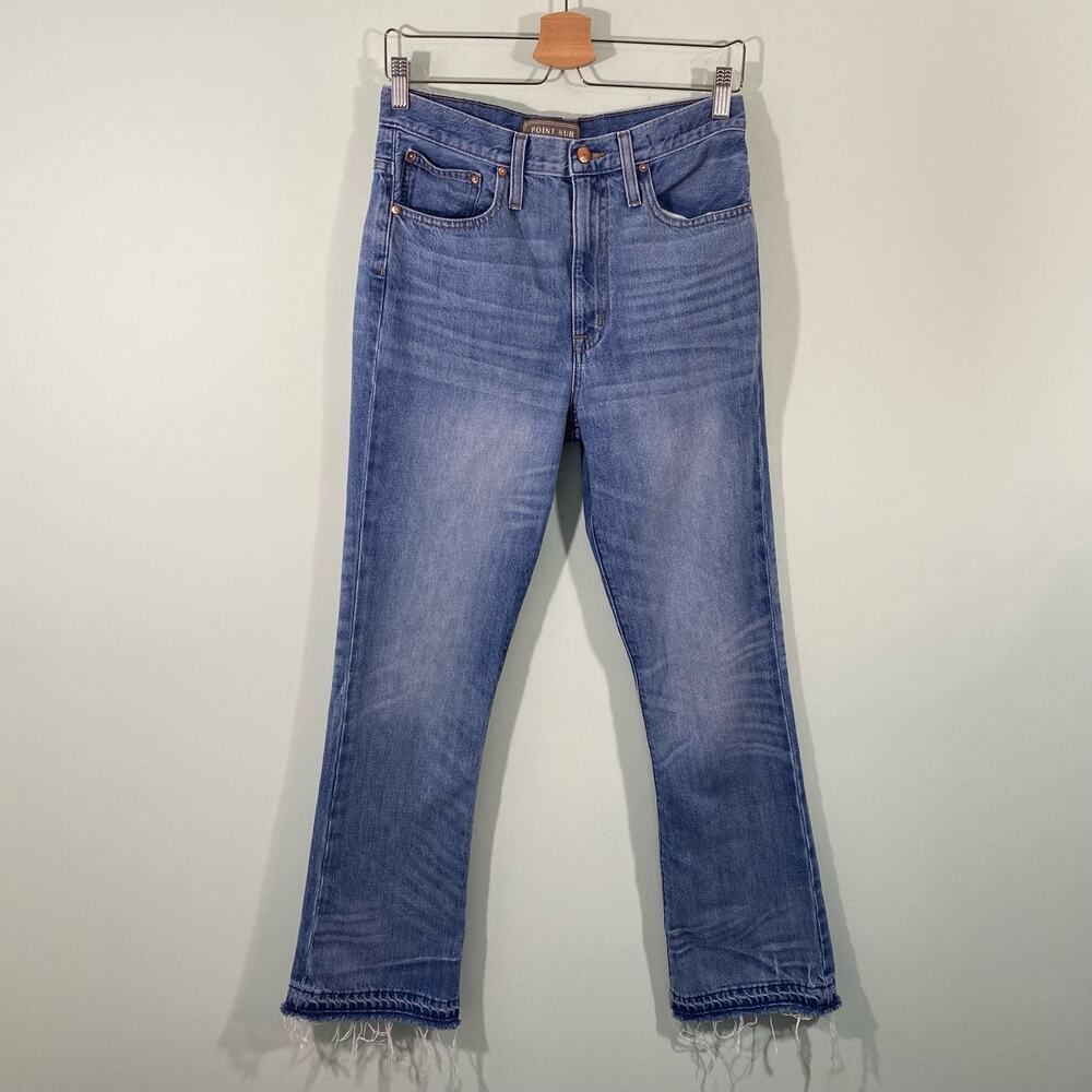 Point Sur Women's Blue Released Hem Ankle Straight Leg Jeans Size 27T #K3430
